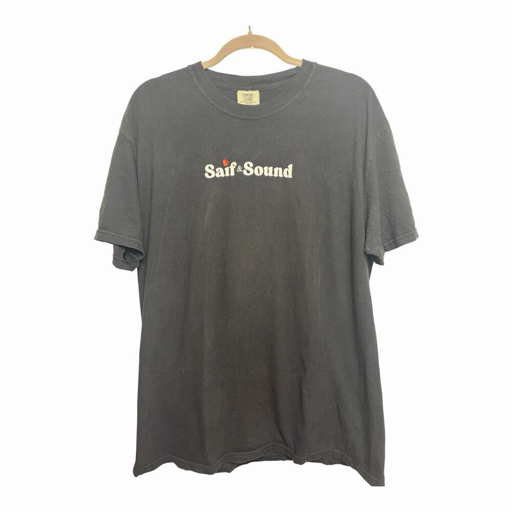 Comfort Colors XL Saif & Sound Graphic T Shirt Black Heavyweight Garment Dyed